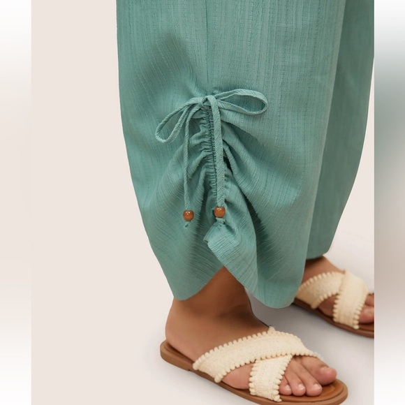 BloomChic Plus Size 2XL Plain Textured Surplice Neck Drawstring Jumpsuit us18-20 - Picture 6 of 8